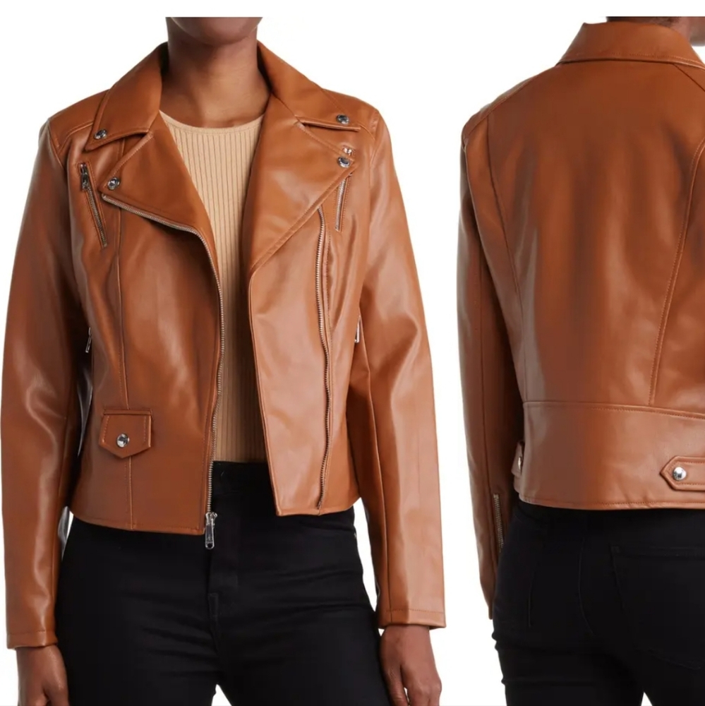 Faux Leather Crop Moto JacketSAM EDELMAN